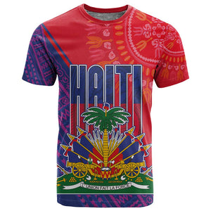 Haiti National Emblem T shirt Dashiki and Polynesian Pattern