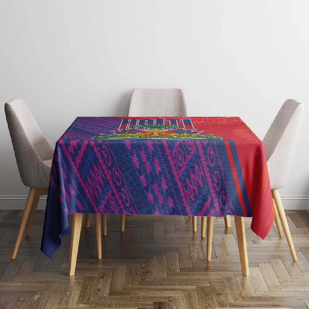 Haiti National Emblem Tablecloth Dashiki and Polynesian Pattern