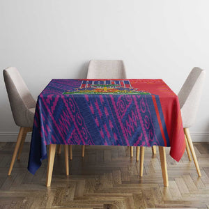 Haiti National Emblem Tablecloth Dashiki and Polynesian Pattern