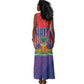 Haiti National Emblem Tank Maxi Dress Dashiki and Polynesian Pattern
