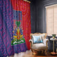 Haiti National Emblem Window Curtain Dashiki and Polynesian Pattern
