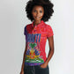 Haiti National Emblem Women Polo Shirt Dashiki and Polynesian Pattern