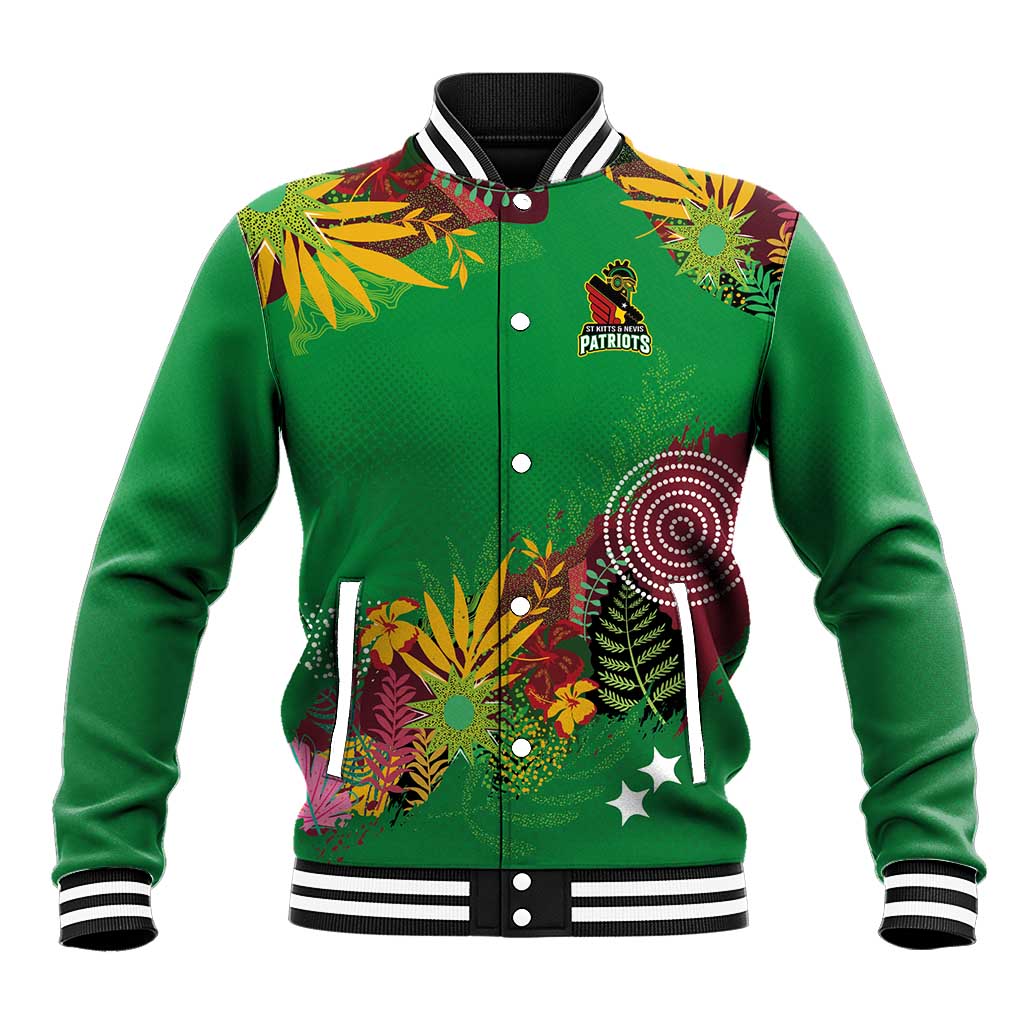 Custom Afro-St Kitts and Nevis Cricket Patriots Baseball Jacket Caribbean Tropical Sporty - African Pride