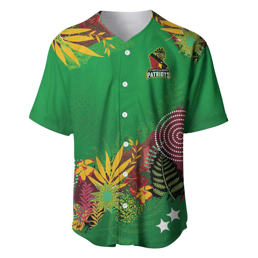 Custom Afro-St Kitts and Nevis Cricket Patriots Baseball Jersey Caribbean Tropical Sporty - African Pride