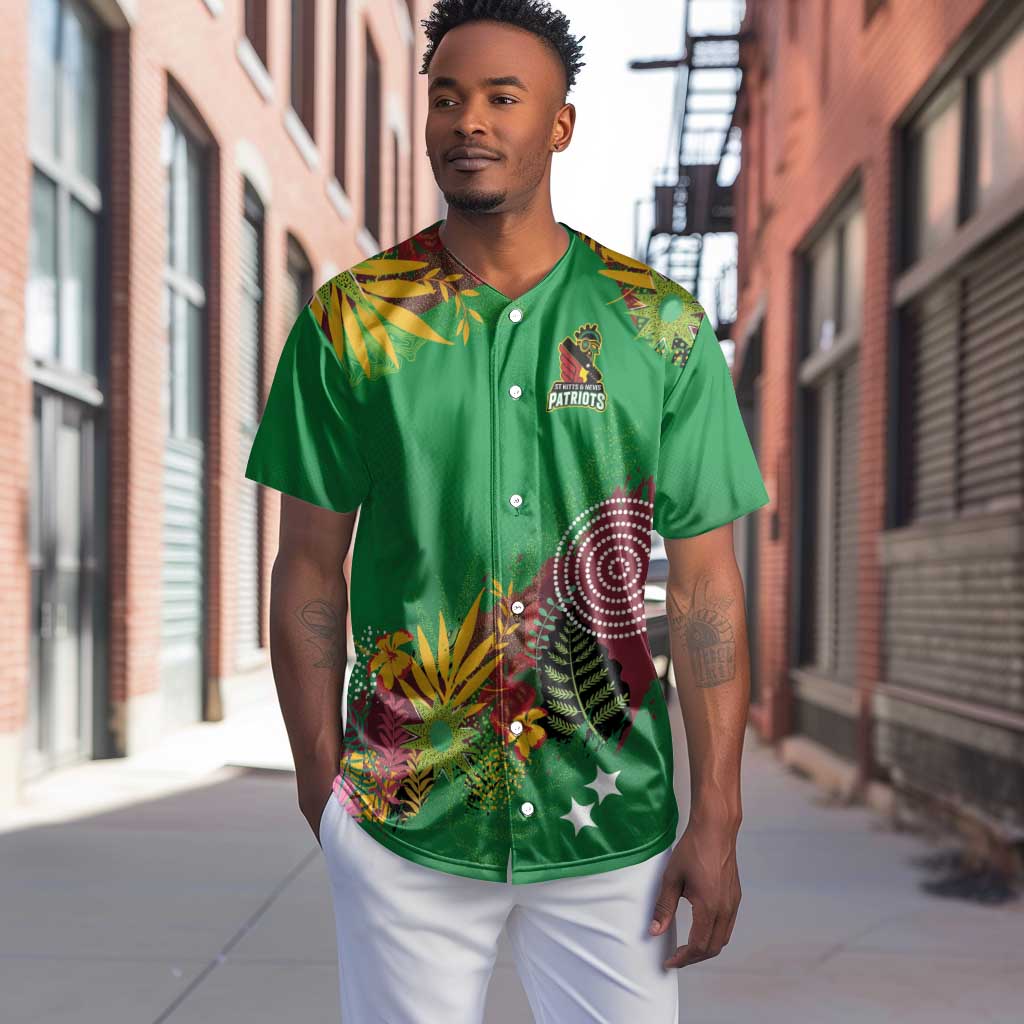Custom Afro-St Kitts and Nevis Cricket Patriots Baseball Jersey Caribbean Tropical Sporty - African Pride