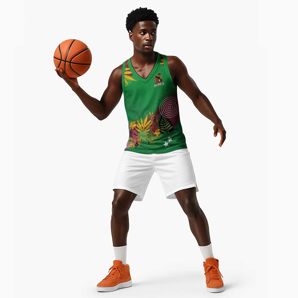 Custom Afro-St Kitts and Nevis Cricket Patriots Basketball Jersey Caribbean Tropical Sporty - African Pride