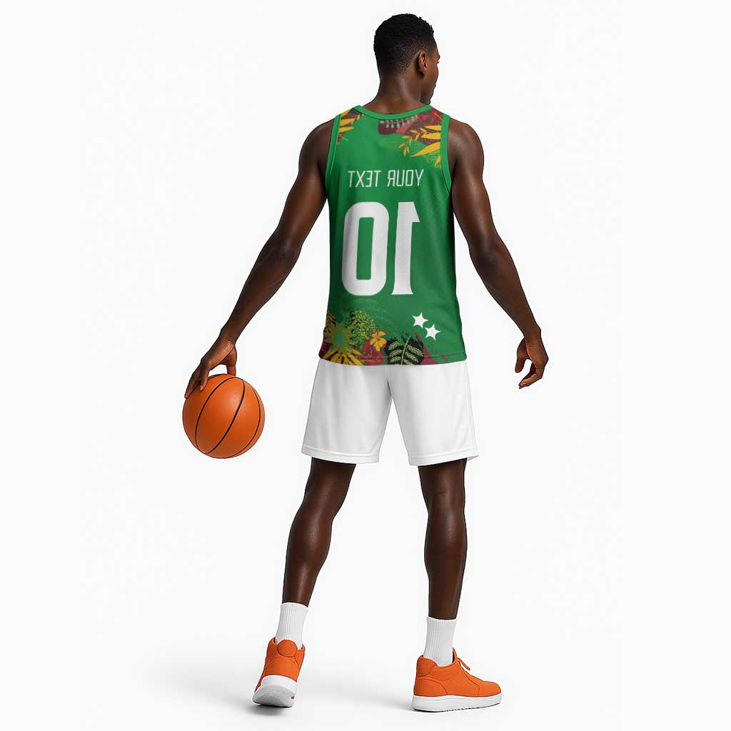 Custom Afro-St Kitts and Nevis Cricket Patriots Basketball Jersey Caribbean Tropical Sporty - African Pride