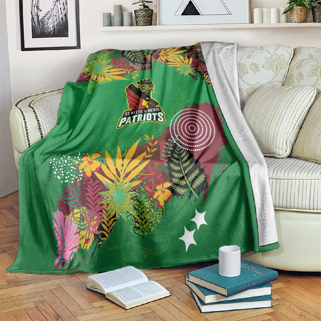 Afro-St Kitts and Nevis Cricket Patriots Blanket Caribbean Tropical Sporty - African Pride