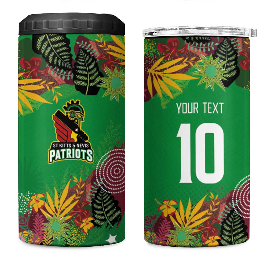 Custom Afro-St Kitts and Nevis Cricket Patriots 4 in 1 Can Cooler Tumbler Caribbean Tropical Sporty - African Pride