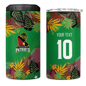 Custom Afro-St Kitts and Nevis Cricket Patriots 4 in 1 Can Cooler Tumbler Caribbean Tropical Sporty - African Pride