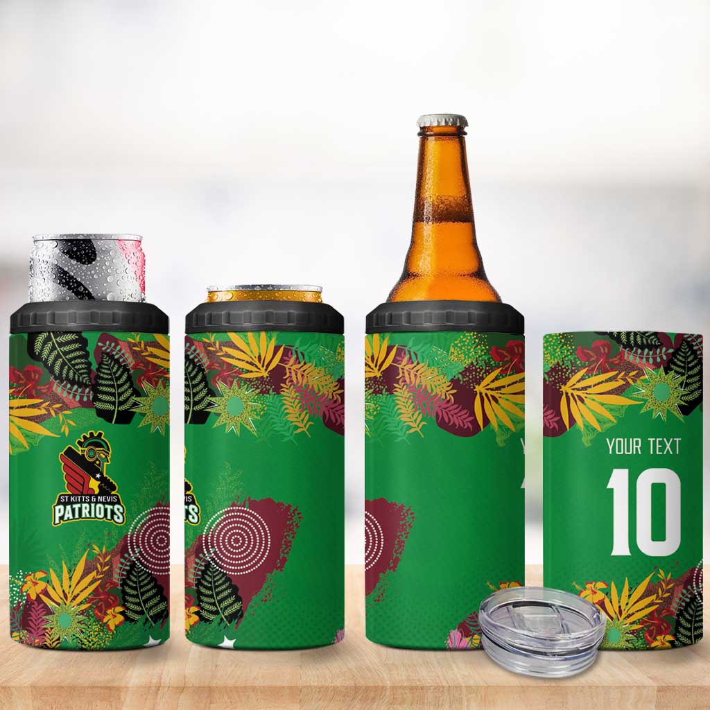 Custom Afro-St Kitts and Nevis Cricket Patriots 4 in 1 Can Cooler Tumbler Caribbean Tropical Sporty - African Pride