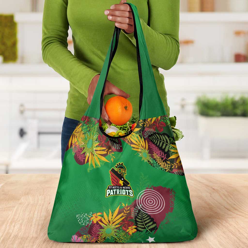Afro-St Kitts and Nevis Cricket Patriots Grocery Bag Caribbean Tropical Sporty - African Pride