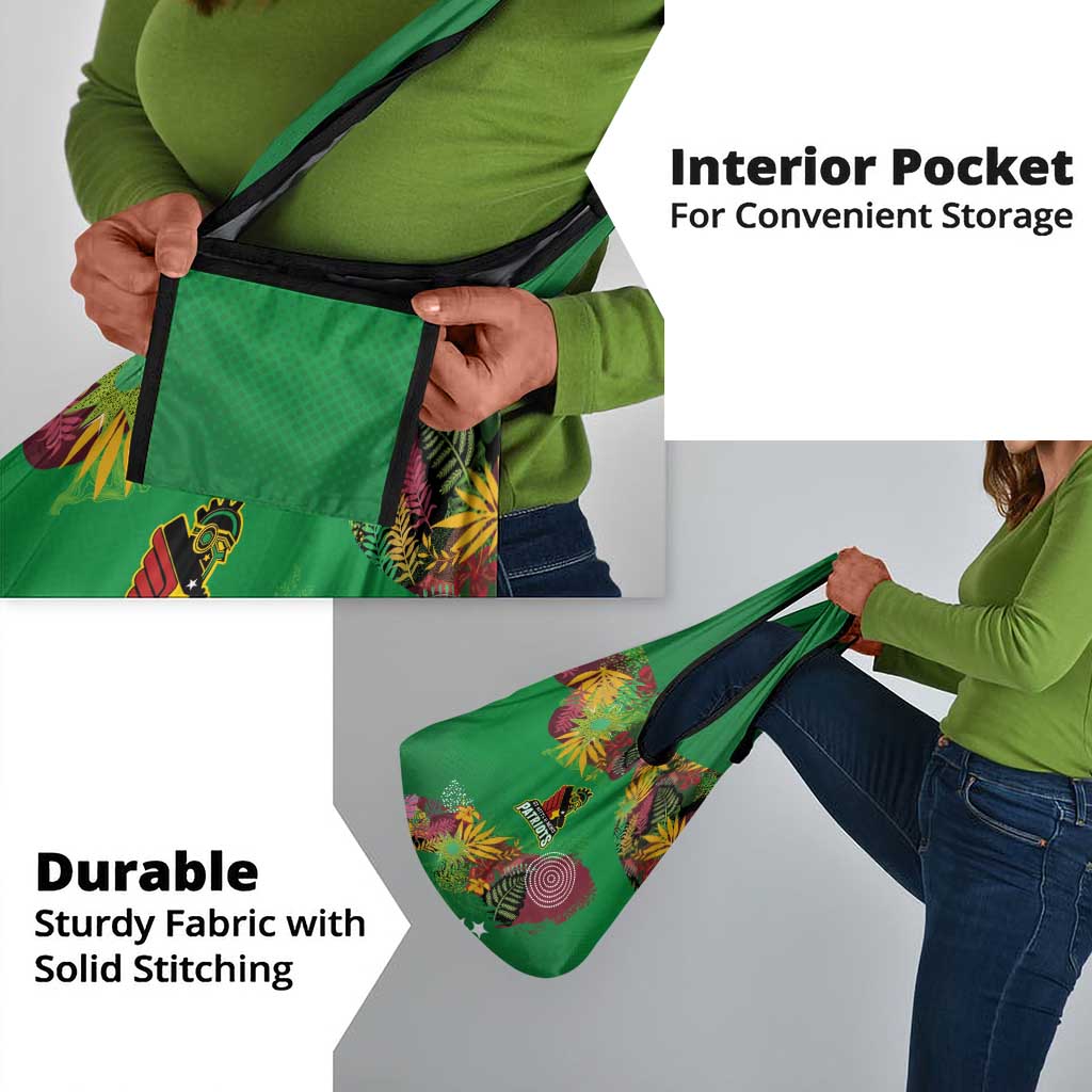 Afro-St Kitts and Nevis Cricket Patriots Grocery Bag Caribbean Tropical Sporty - African Pride