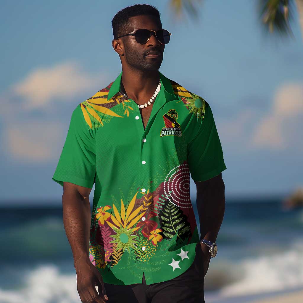Custom Afro-St Kitts and Nevis Cricket Patriots Hawaiian Shirt Caribbean Tropical Sporty - African Pride