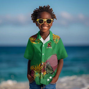 Custom Afro-St Kitts and Nevis Cricket Patriots Kid Hawaiian Shirt Caribbean Tropical Sporty - African Pride