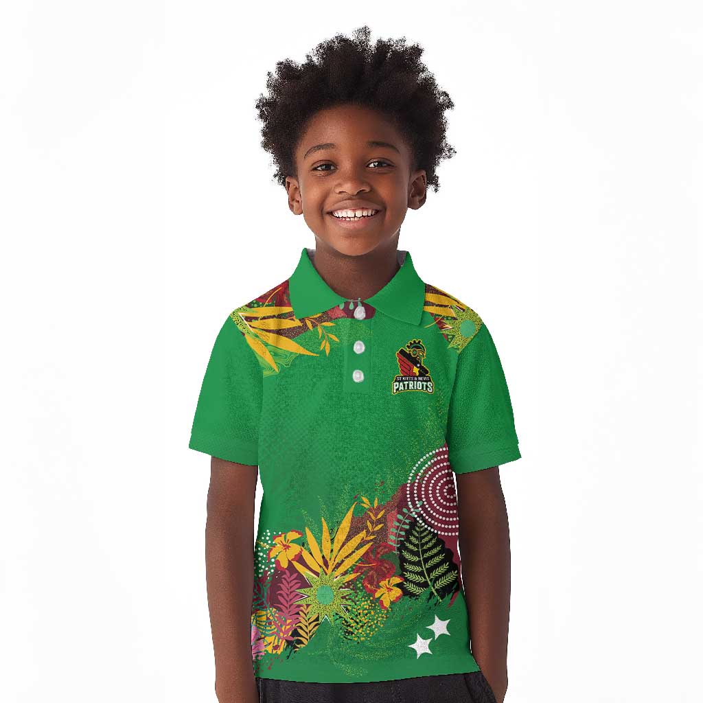 Custom Afro-St Kitts and Nevis Cricket Patriots Kid Polo Shirt Caribbean Tropical Sporty - African Pride