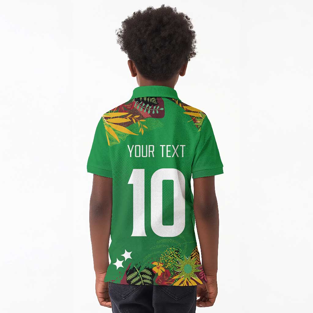 Custom Afro-St Kitts and Nevis Cricket Patriots Kid Polo Shirt Caribbean Tropical Sporty - African Pride
