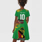 Custom Afro-St Kitts and Nevis Cricket Patriots Kid Short Sleeve Dress Caribbean Tropical Sporty - African Pride