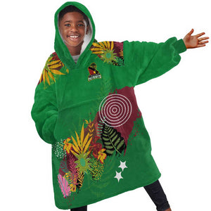 Custom Afro-St Kitts and Nevis Cricket Patriots Kid Wearable Blanket Hoodie Caribbean Tropical Sporty - African Pride
