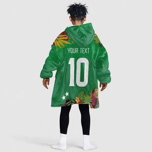 Custom Afro-St Kitts and Nevis Cricket Patriots Kid Wearable Blanket Hoodie Caribbean Tropical Sporty - African Pride