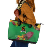 Afro-St Kitts and Nevis Cricket Patriots Leather Tote Bag Caribbean Tropical Sporty - African Pride