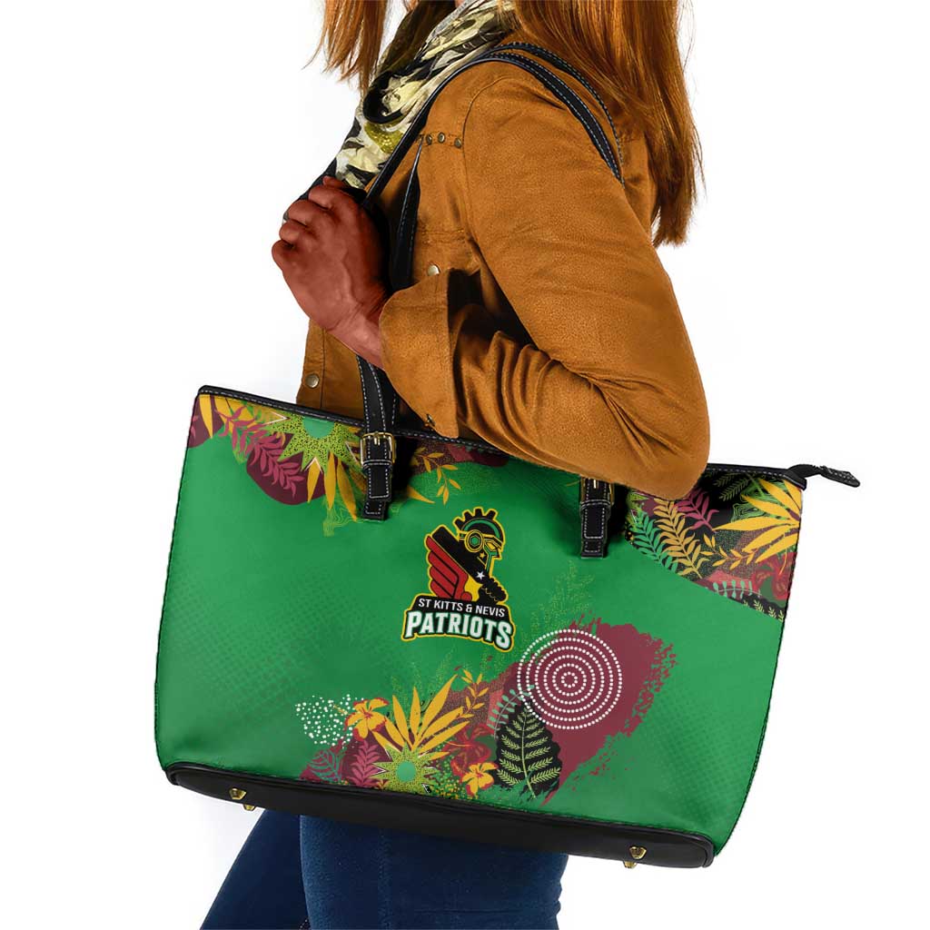 Afro-St Kitts and Nevis Cricket Patriots Leather Tote Bag Caribbean Tropical Sporty - African Pride