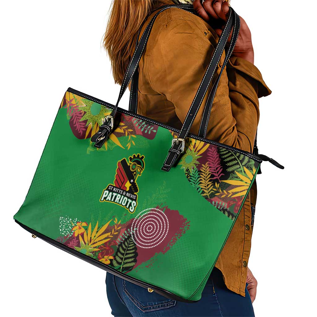 Afro-St Kitts and Nevis Cricket Patriots Leather Tote Bag Caribbean Tropical Sporty - African Pride