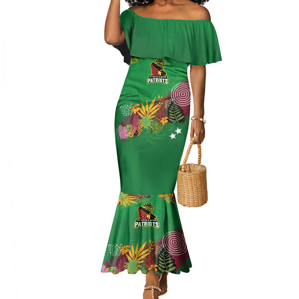 Custom Afro-St Kitts and Nevis Cricket Patriots Mermaid Dress Caribbean Tropical Sporty - African Pride
