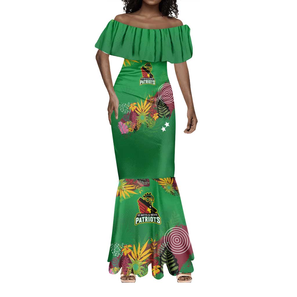 Custom Afro-St Kitts and Nevis Cricket Patriots Mermaid Dress Caribbean Tropical Sporty - African Pride