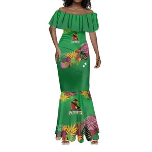 Custom Afro-St Kitts and Nevis Cricket Patriots Mermaid Dress Caribbean Tropical Sporty - African Pride