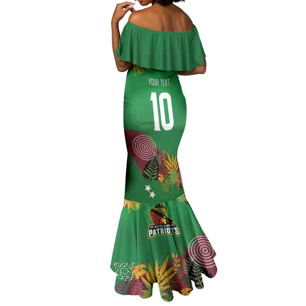 Custom Afro-St Kitts and Nevis Cricket Patriots Mermaid Dress Caribbean Tropical Sporty - African Pride