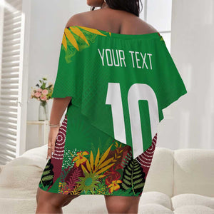 Custom Afro-St Kitts and Nevis Cricket Patriots Off Shoulder Short Dress Caribbean Tropical Sporty - African Pride