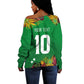 Custom Afro-St Kitts and Nevis Cricket Patriots Off Shoulder Sweater Caribbean Tropical Sporty - African Pride