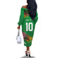 Custom Afro-St Kitts and Nevis Cricket Patriots Off The Shoulder Long Sleeve Dress Caribbean Tropical Sporty - African Pride