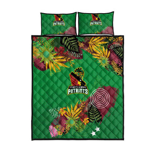 Afro-St Kitts and Nevis Cricket Patriots Quilt Bed Set Caribbean Tropical Sporty - African Pride