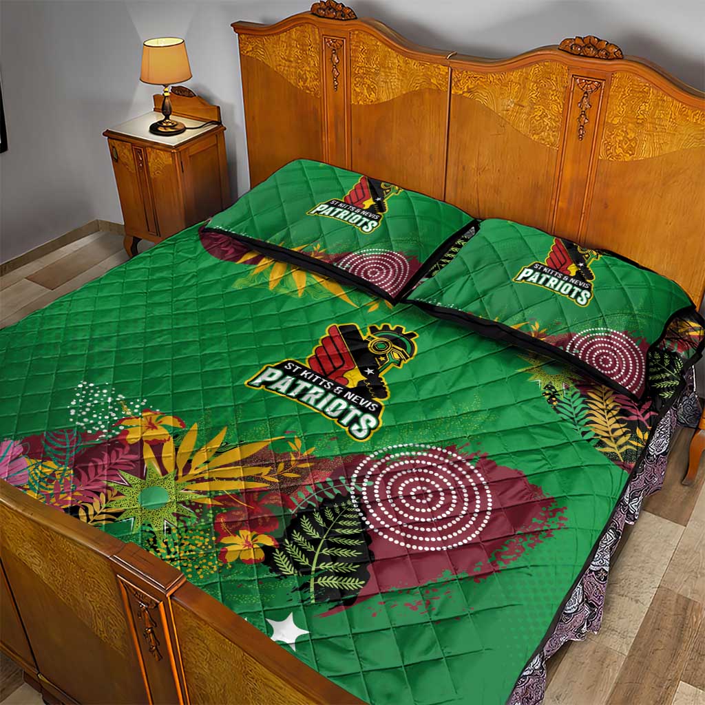 Afro-St Kitts and Nevis Cricket Patriots Quilt Bed Set Caribbean Tropical Sporty - African Pride