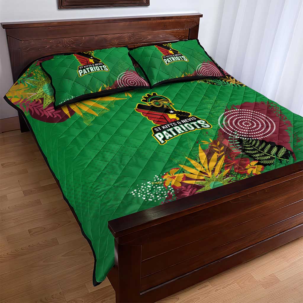 Afro-St Kitts and Nevis Cricket Patriots Quilt Bed Set Caribbean Tropical Sporty - African Pride