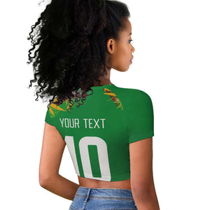 Custom Afro-St Kitts and Nevis Cricket Patriots Raglan Cropped T shirt Caribbean Tropical Sporty - African Pride