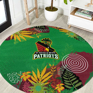 Afro-St Kitts and Nevis Cricket Patriots Round Carpet Caribbean Tropical Sporty - African Pride