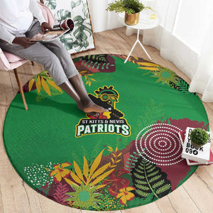 Afro-St Kitts and Nevis Cricket Patriots Round Carpet Caribbean Tropical Sporty - African Pride