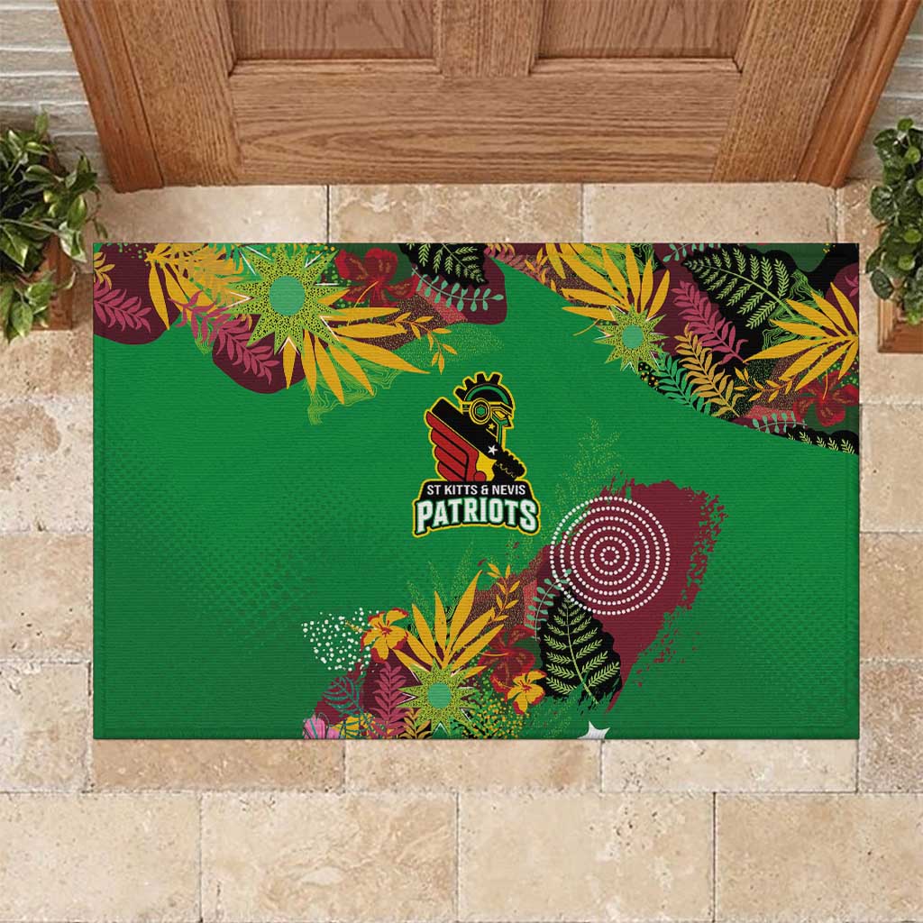Afro-St Kitts and Nevis Cricket Patriots Rubber Doormat Caribbean Tropical Sporty - African Pride