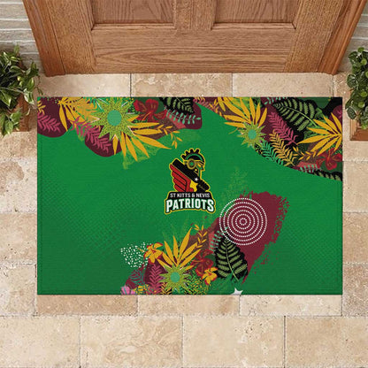 Afro-St Kitts and Nevis Cricket Patriots Rubber Doormat Caribbean Tropical Sporty - African Pride