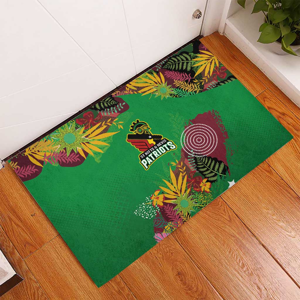 Afro-St Kitts and Nevis Cricket Patriots Rubber Doormat Caribbean Tropical Sporty - African Pride