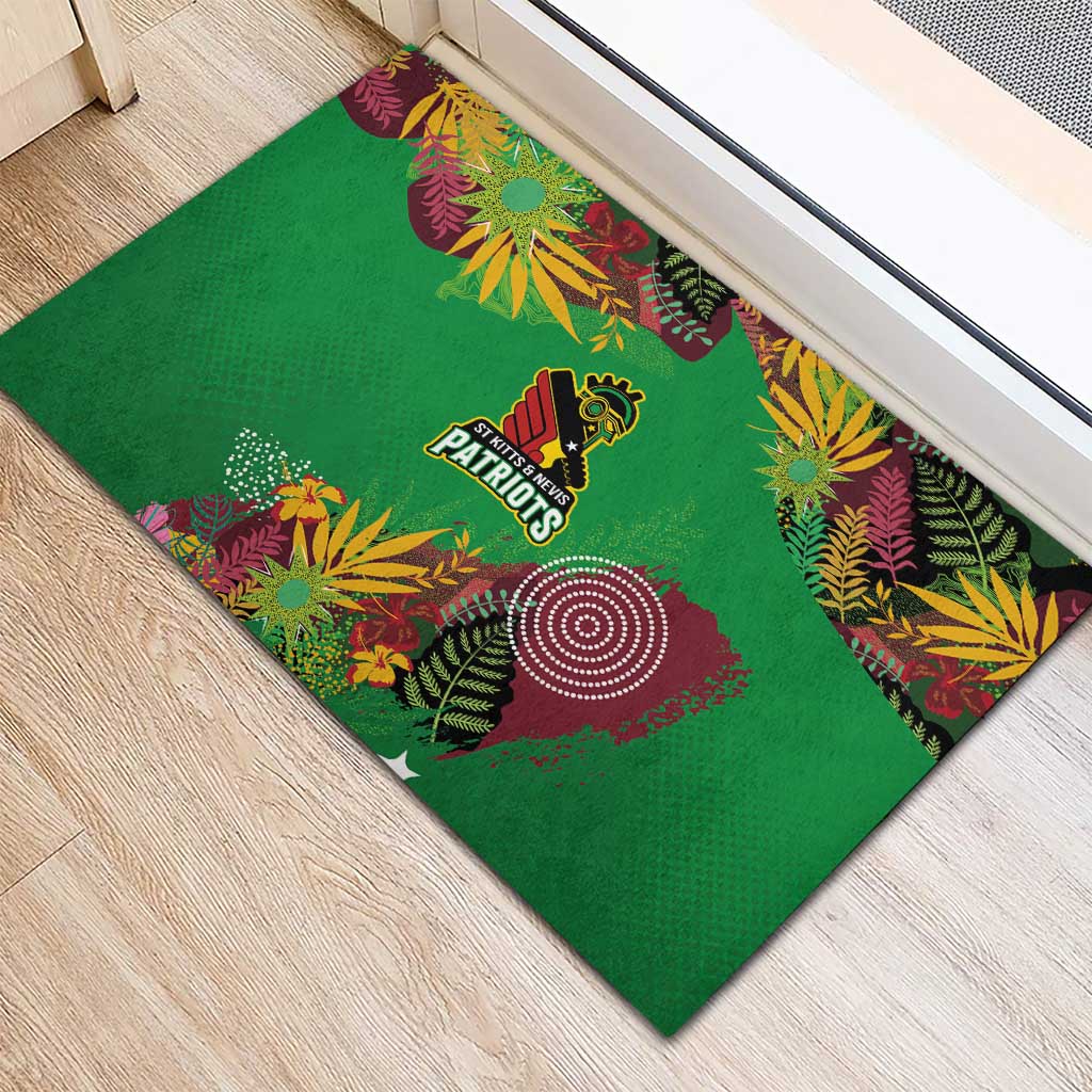 Afro-St Kitts and Nevis Cricket Patriots Rubber Doormat Caribbean Tropical Sporty - African Pride