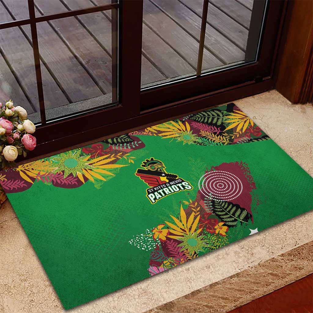 Afro-St Kitts and Nevis Cricket Patriots Rubber Doormat Caribbean Tropical Sporty - African Pride