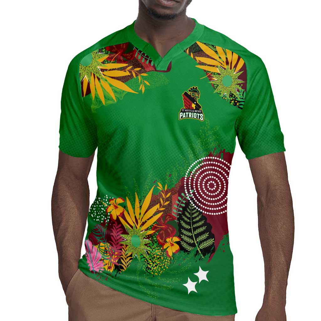 Custom Afro-St Kitts and Nevis Cricket Patriots Rugby Jersey Caribbean Tropical Sporty - African Pride