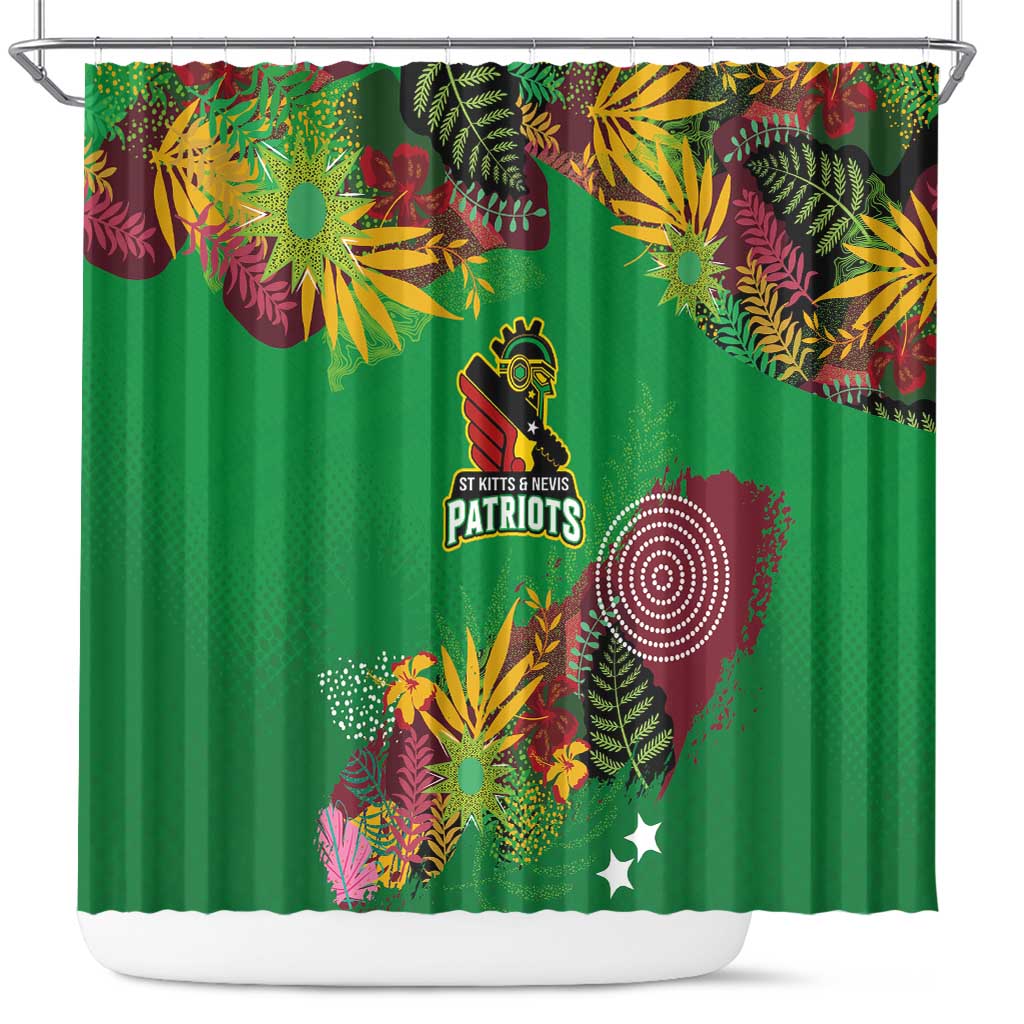 Afro-St Kitts and Nevis Cricket Patriots Shower Curtain Caribbean Tropical Sporty - African Pride
