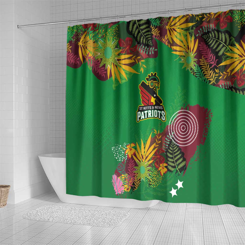 Afro-St Kitts and Nevis Cricket Patriots Shower Curtain Caribbean Tropical Sporty - African Pride