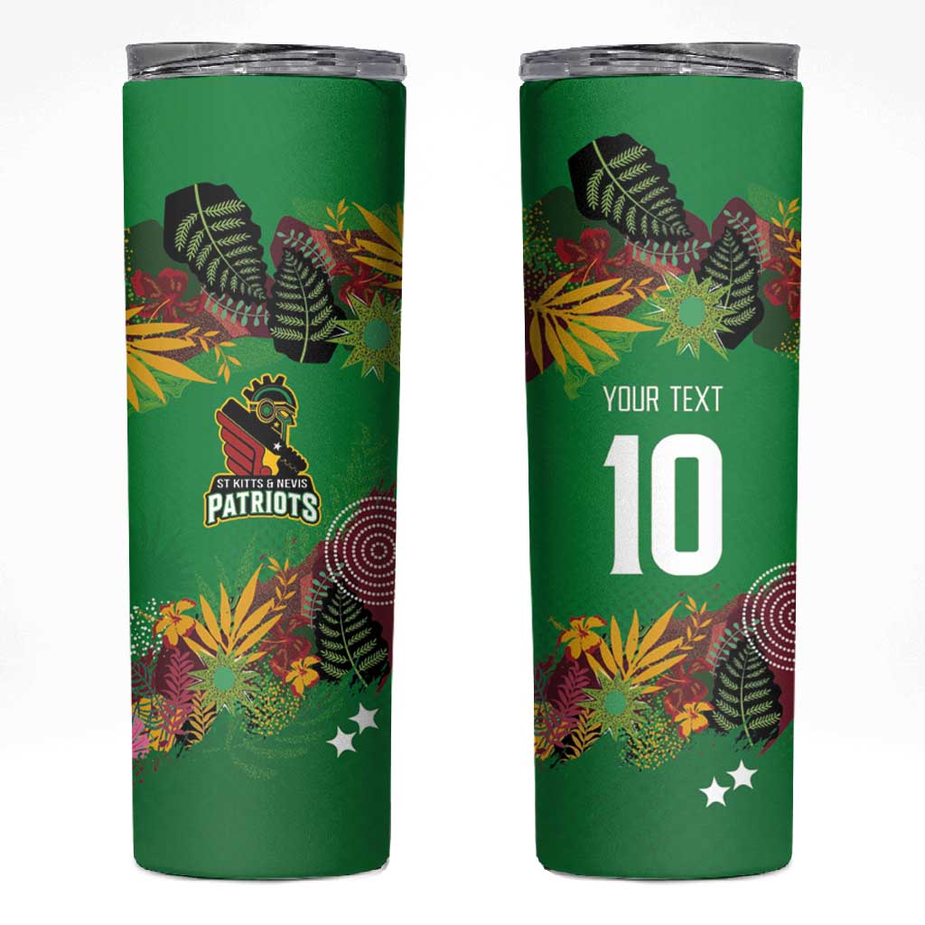 Custom Afro-St Kitts and Nevis Cricket Patriots Skinny Tumbler Caribbean Tropical Sporty - African Pride