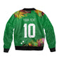 Custom Afro-St Kitts and Nevis Cricket Patriots Sleeve Zip Bomber Jacket Caribbean Tropical Sporty - African Pride